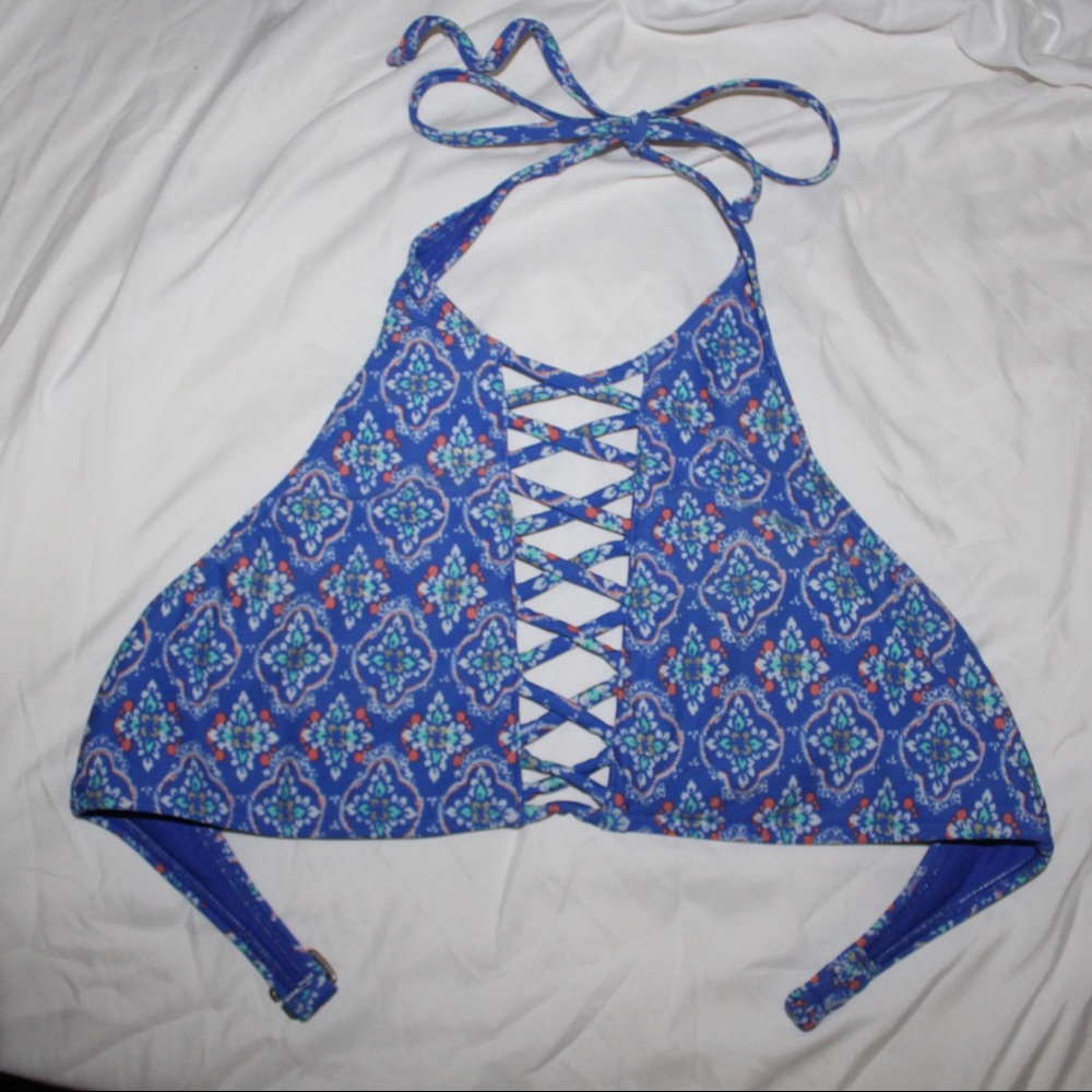 Halter Criss Cross Bathing Suit Top